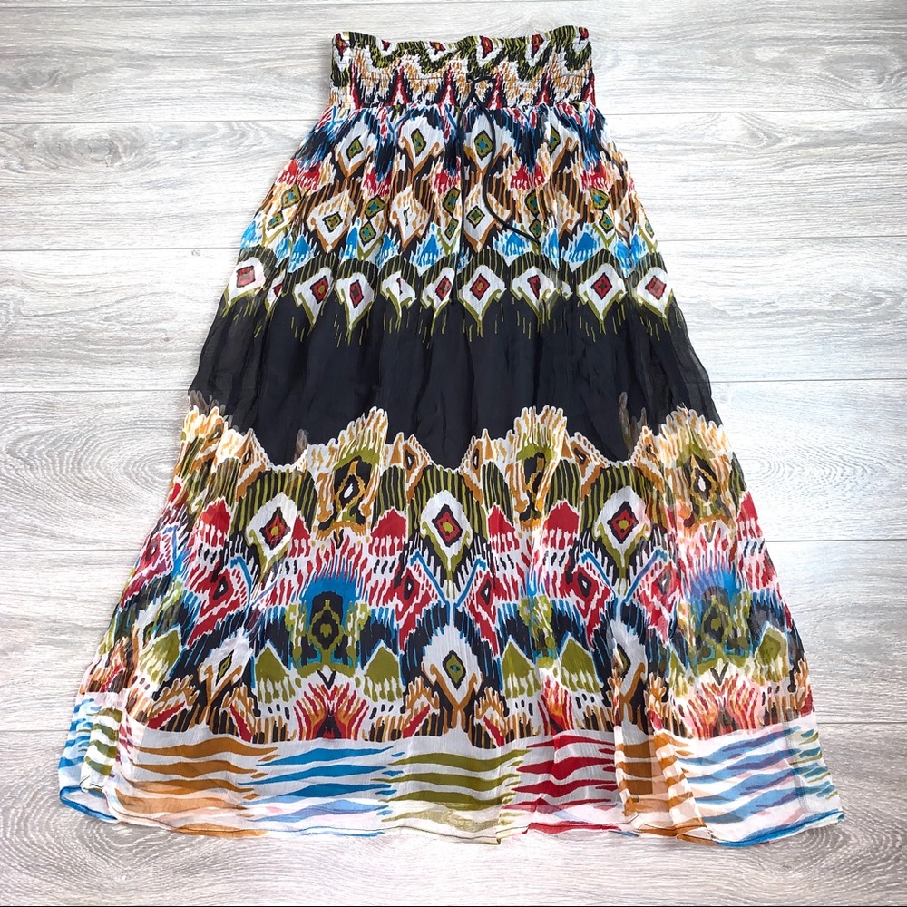Ritu Kumar smocked waist A-Line Full skirt Sz 2